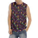 Mardi Gras Party Pattern Print Men's Fitness Tank Top