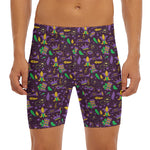 Mardi Gras Party Pattern Print Men's Long Boxer Briefs