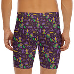 Mardi Gras Party Pattern Print Men's Long Boxer Briefs