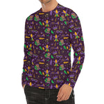Mardi Gras Party Pattern Print Men's Long Sleeve Rash Guard