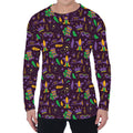 Mardi Gras Party Pattern Print Men's Long Sleeve T-Shirt