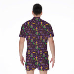 Mardi Gras Party Pattern Print Men's Rompers