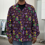 Mardi Gras Party Pattern Print Men's Shirt Jacket