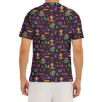 Mardi Gras Party Pattern Print Men's Short Sleeve Rash Guard