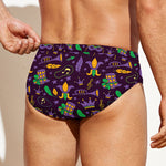 Mardi Gras Party Pattern Print Men's Swim Briefs