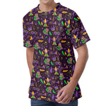 Mardi Gras Party Pattern Print Men's Velvet T-Shirt