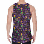 Mardi Gras Party Pattern Print Men's Velvet Tank Top