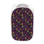 Mardi Gras Party Pattern Print Mesh Laundry Hamper