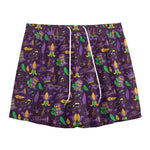 Mardi Gras Party Pattern Print Mesh Shorts