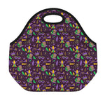 Mardi Gras Party Pattern Print Neoprene Lunch Bag
