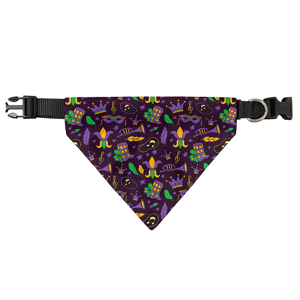 Mardi Gras Party Pattern Print Over The Collar Dog Bandana