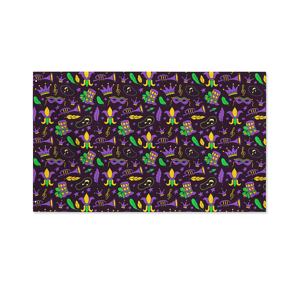 Mardi Gras Party Pattern Print Polyester Flag