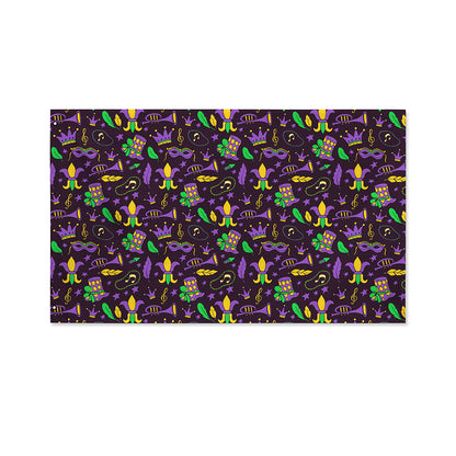 Mardi Gras Party Pattern Print Polyester Flag