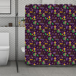 Mardi Gras Party Pattern Print Polyester Shower Curtain