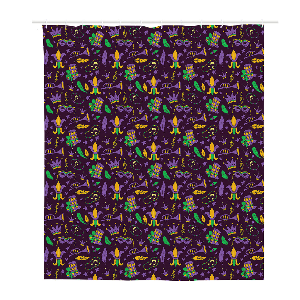 Mardi Gras Party Pattern Print Polyester Shower Curtain