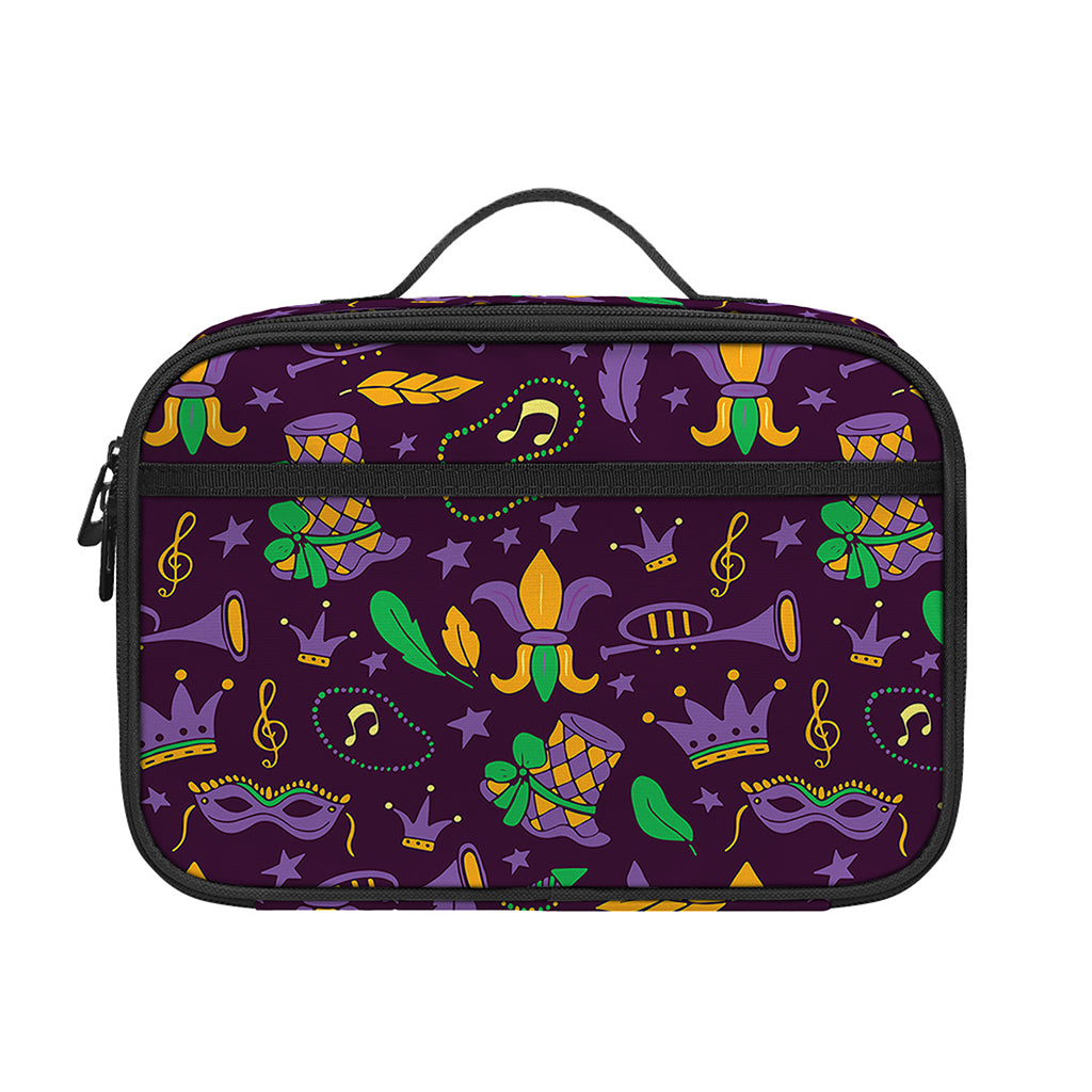 Mardi Gras Party Pattern Print Portable Lunch Bag
