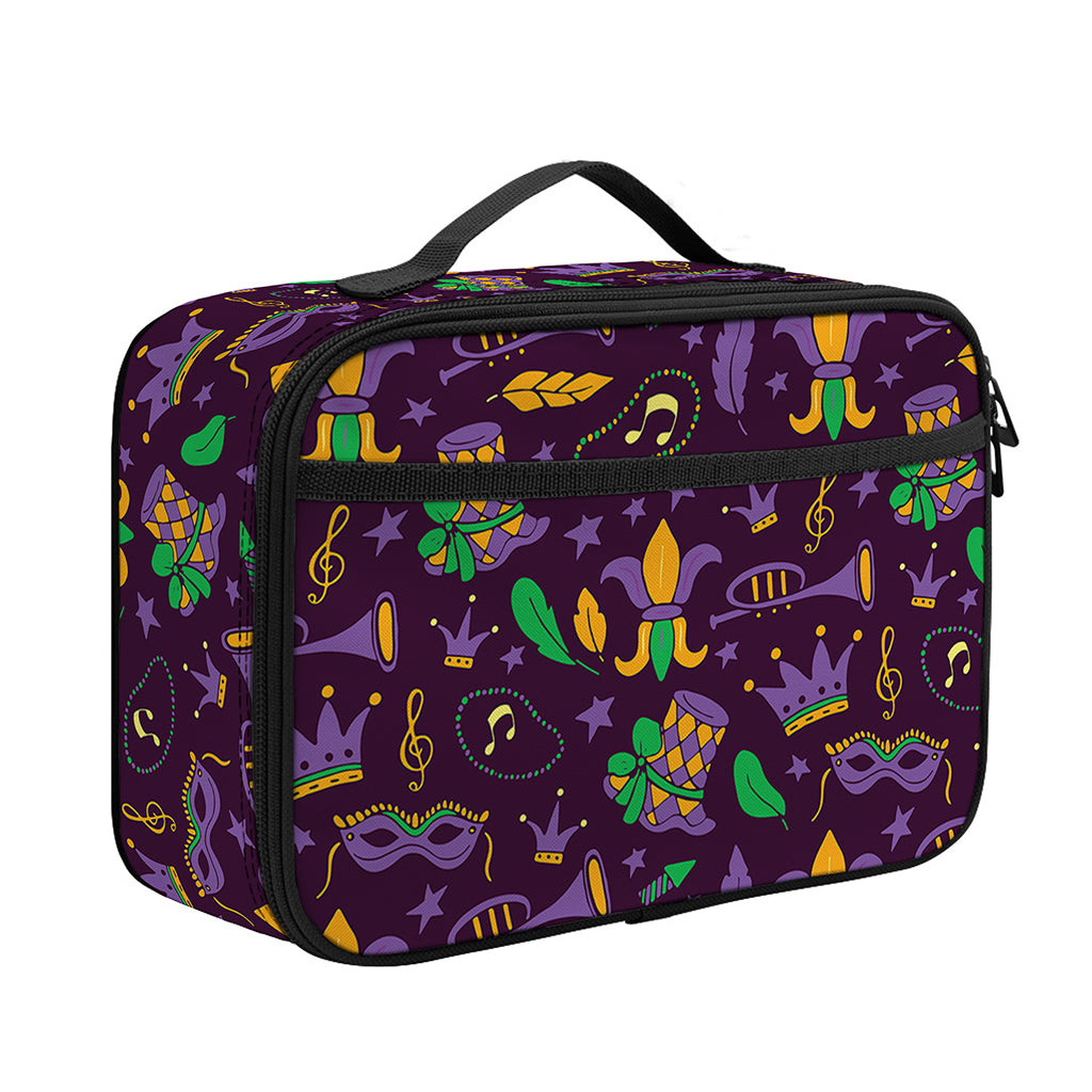 Mardi Gras Party Pattern Print Portable Lunch Bag