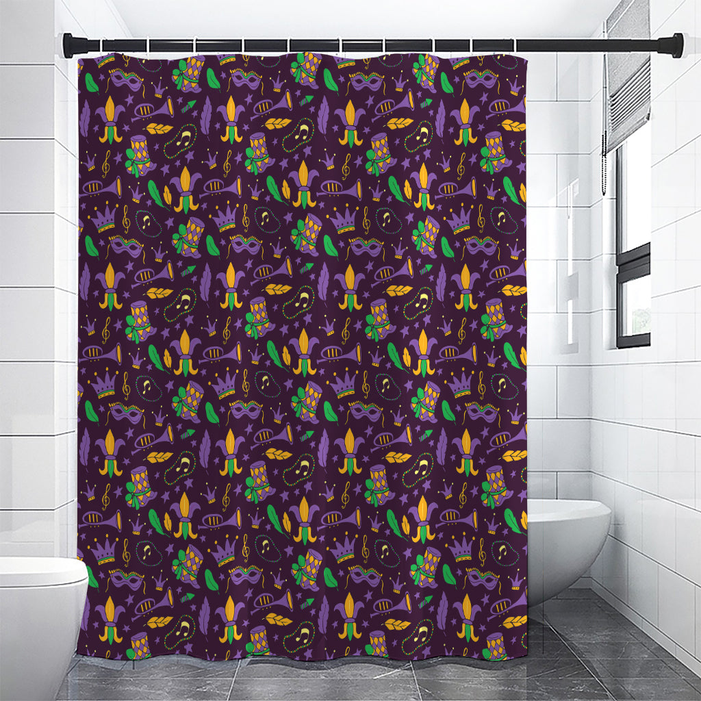 Mardi Gras Party Pattern Print Premium Shower Curtain