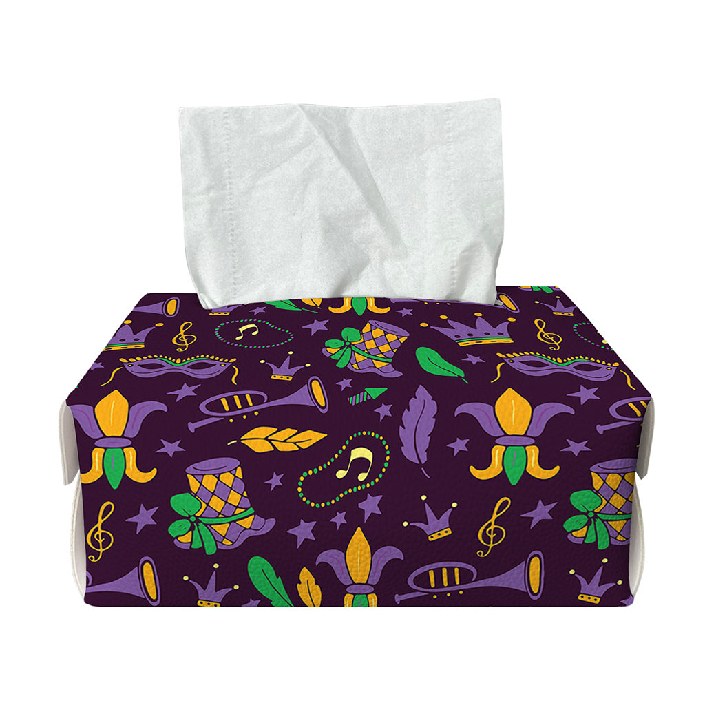 Mardi Gras Party Pattern Print Rectangle Tissue Box Cover