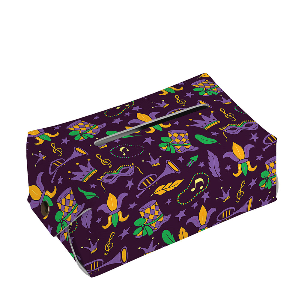Mardi Gras Party Pattern Print Rectangle Tissue Box Cover