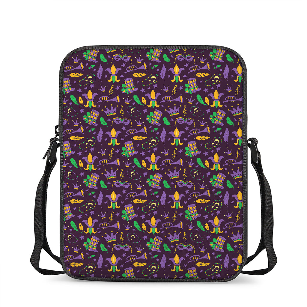 Mardi Gras Party Pattern Print Rectangular Crossbody Bag