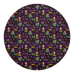 Mardi Gras Party Pattern Print Round Blanket