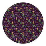 Mardi Gras Party Pattern Print Round Floor Mat