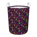 Mardi Gras Party Pattern Print Round Laundry Basket