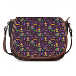 Mardi Gras Party Pattern Print Saddle Bag