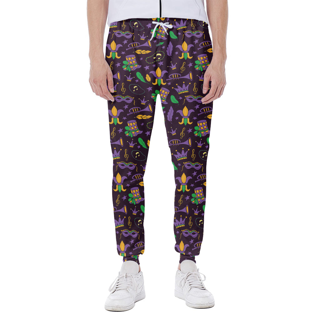Mardi Gras Party Pattern Print Scuba Joggers