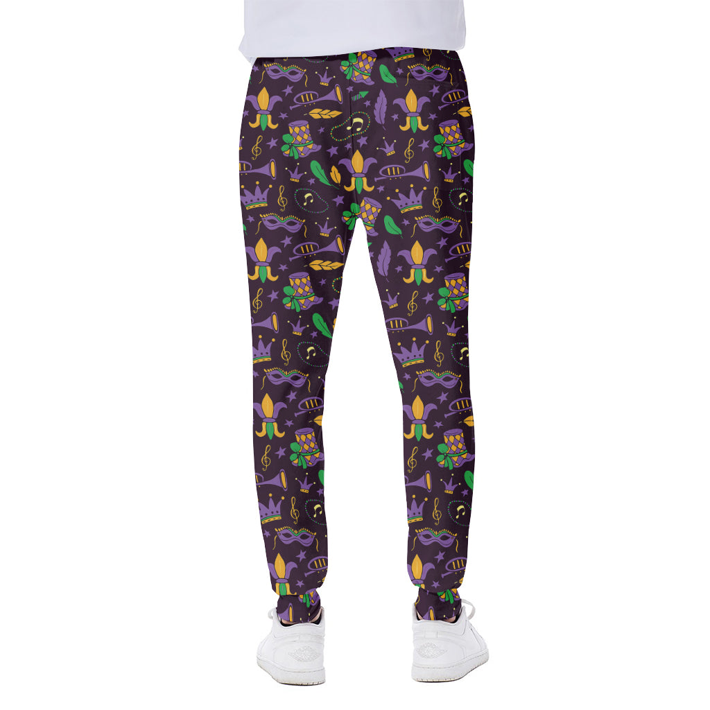 Mardi Gras Party Pattern Print Scuba Joggers