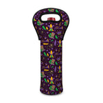 Mardi Gras Party Pattern Print Single Neoprene Wine Tote