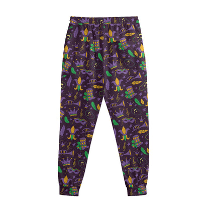 Mardi Gras Party Pattern Print Sweatpants