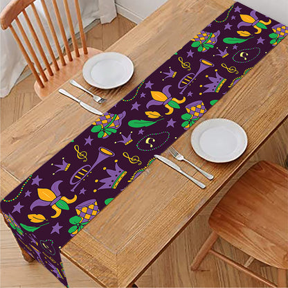 Mardi Gras Party Pattern Print Table Runner
