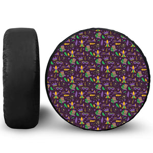 Mardi Gras Party Pattern Print Tire Cover