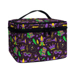 Mardi Gras Party Pattern Print Travel Makeup Bag