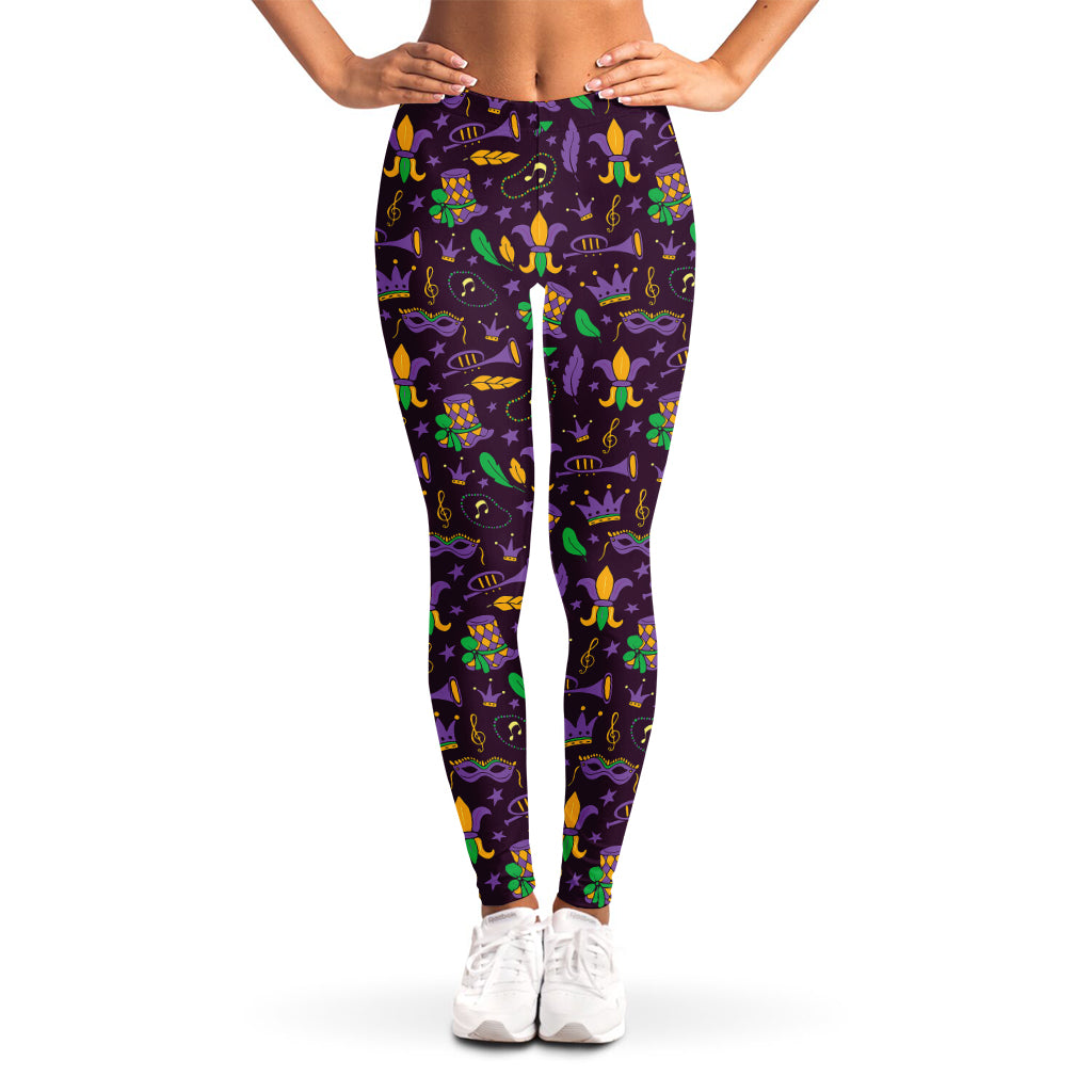 Mardi Gras Party Pattern Print Women's Leggings