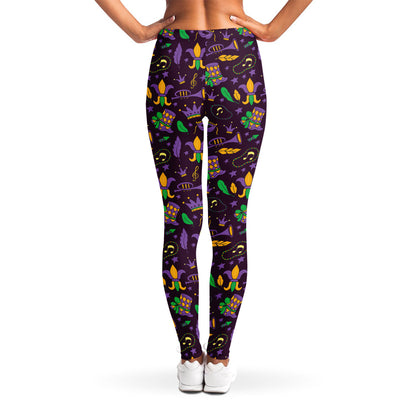 Mardi Gras Party Pattern Print Women's Leggings