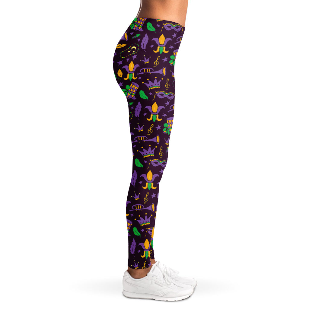 Mardi Gras Party Pattern Print Women's Leggings