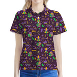 Mardi Gras Party Pattern Print Women's Polo Shirt