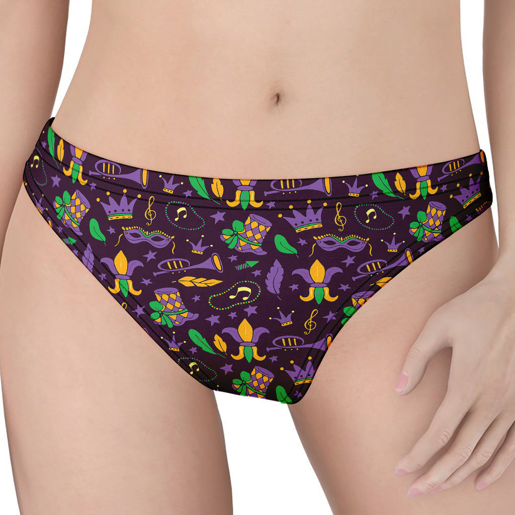 Mardi Gras Party Pattern Print Women's Thong