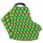 Mardi Gras Plaid Pattern Print Baby Seat Cover