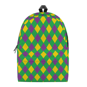 Mardi Gras Plaid Pattern Print Backpack