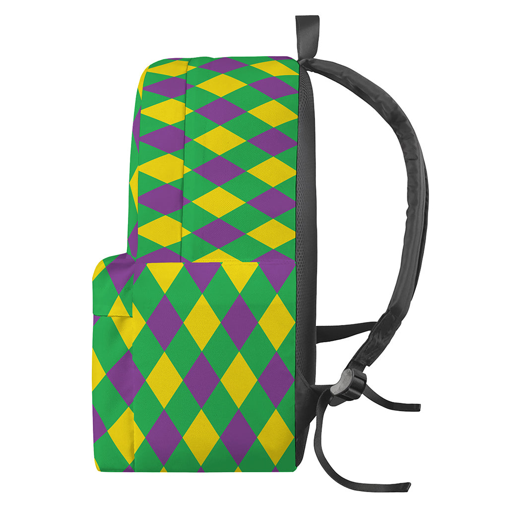 Mardi Gras Plaid Pattern Print Backpack