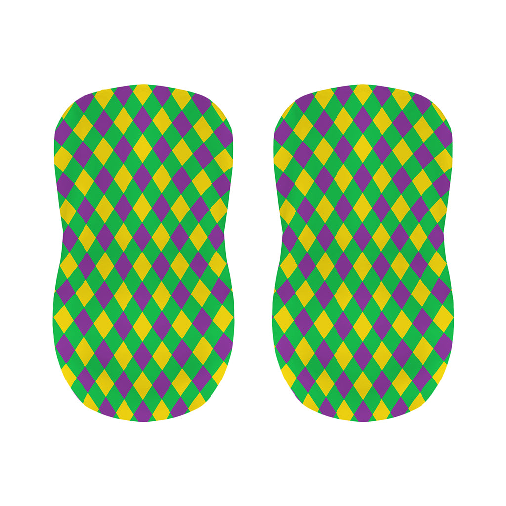 Mardi Gras Plaid Pattern Print Bar Stool Covers