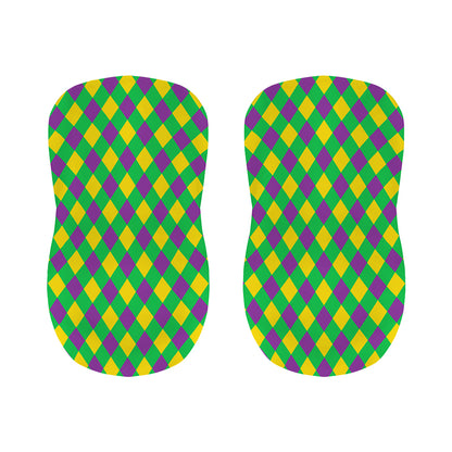 Mardi Gras Plaid Pattern Print Bar Stool Covers