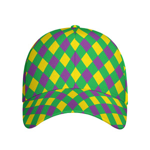 Mardi Gras Plaid Pattern Print Baseball Cap