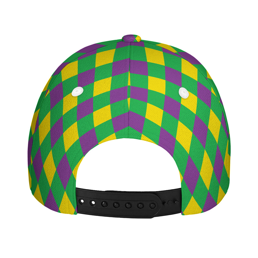 Mardi Gras Plaid Pattern Print Baseball Cap