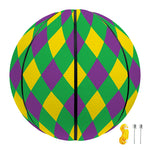 Mardi Gras Plaid Pattern Print Basketball