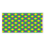 Mardi Gras Plaid Pattern Print Beach Towel